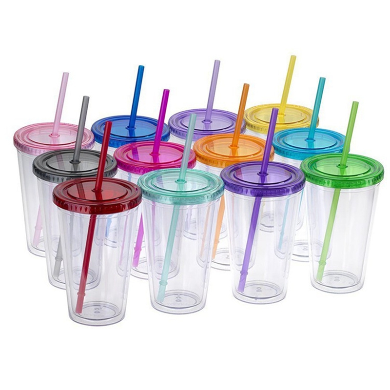 plastic cup with straw